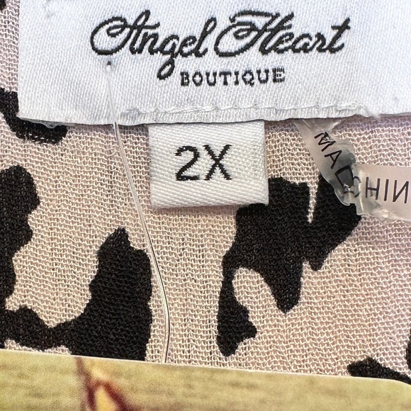 Angel Heart | Leopard Lamour Floral Embroidered Pattern Cap Sleeves Lined Dress - Picture 13 of 15